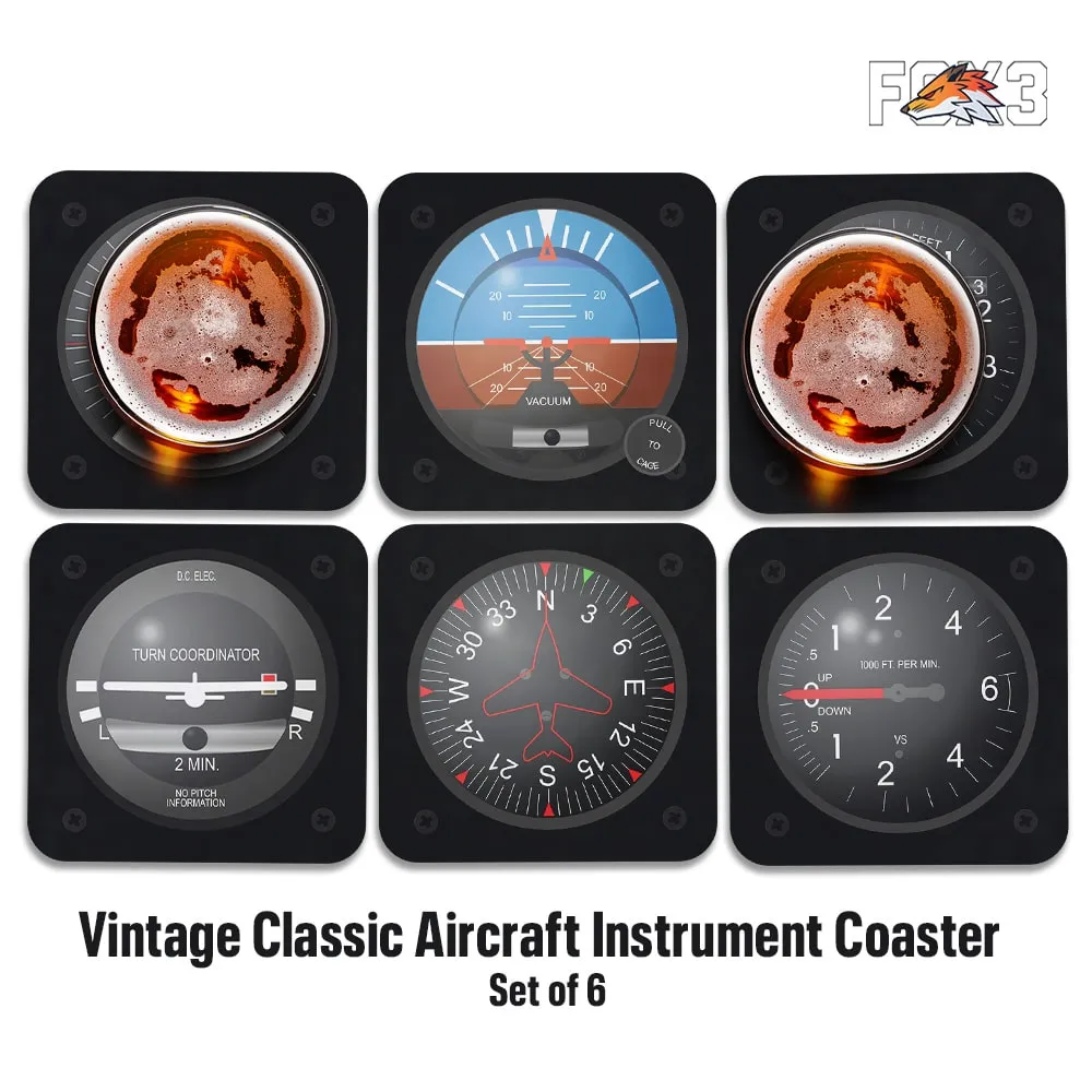 Aircraft Instrument Coaster Set of 6